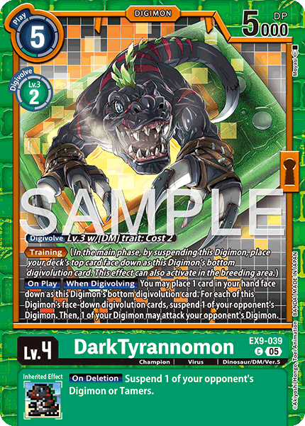 (039) Digimon TCG Versus Monsters Single: DarkTyrannomon (EX9-039) (V.1) Common