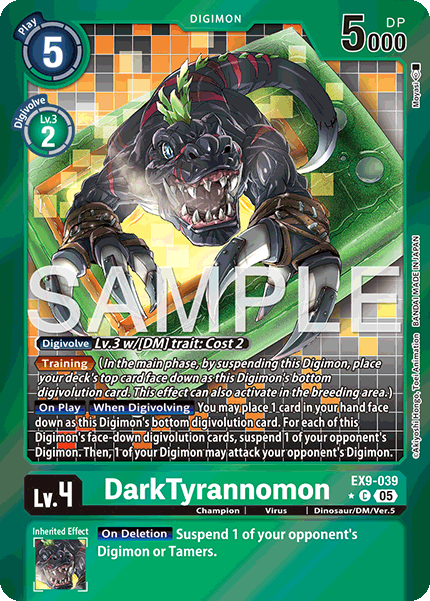 (039) Digimon TCG Versus Monsters Single: DarkTyrannomon (EX9-039) (V.2) Alternative Art
