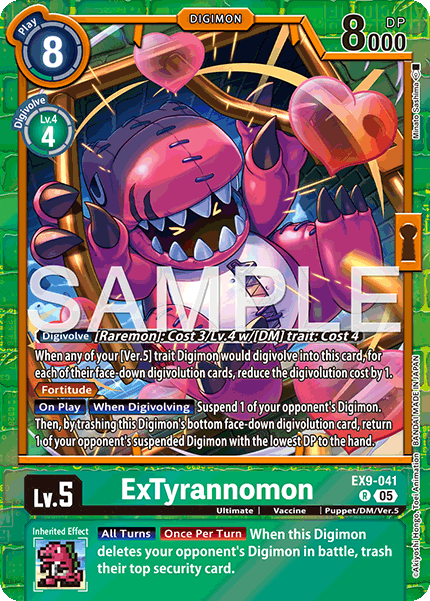 (041) Digimon TCG Versus Monsters Single: ExTyrannomon (EX9-041) Rare
