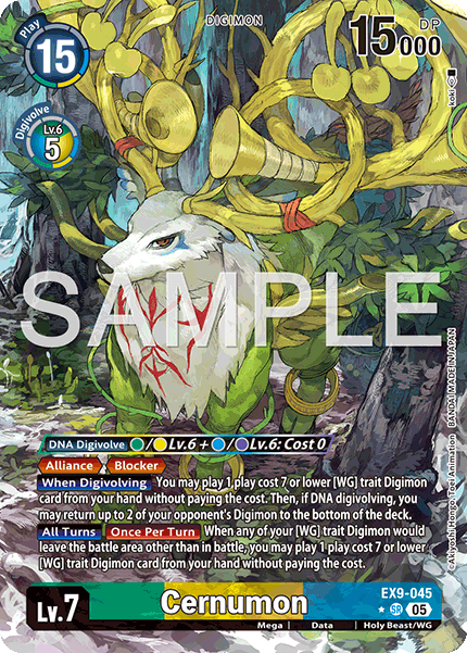 (045) Digimon TCG Versus Monsters Single: Cernumon (EX9-045) (V.2) Alternative Art