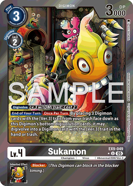 (049) Digimon TCG Versus Monsters Single: Sukamon (EX9-049) (V.2) Alternative Art