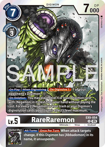 (054) Digimon TCG Versus Monsters Single: RareRaremon (EX9-054) Rare