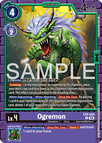 (059) Digimon TCG Versus Monsters Single: Ogremon (EX9-059) (V.1) Common