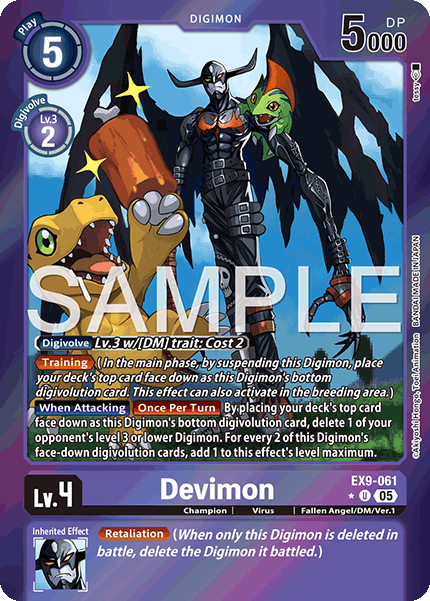(061) Digimon TCG Versus Monsters Single: Devimon (EX9-061) (V.2) Alternative Art