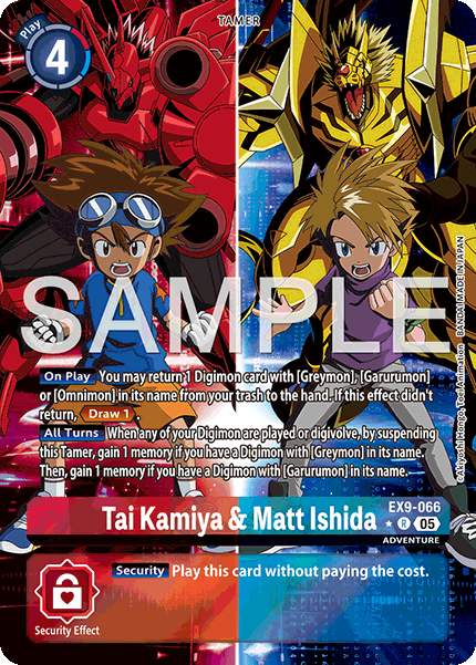 (066) Digimon TCG Versus Monsters Single: Tai Kamiya & Matt Ishida (EX9-066) (V.2) Alternative Art