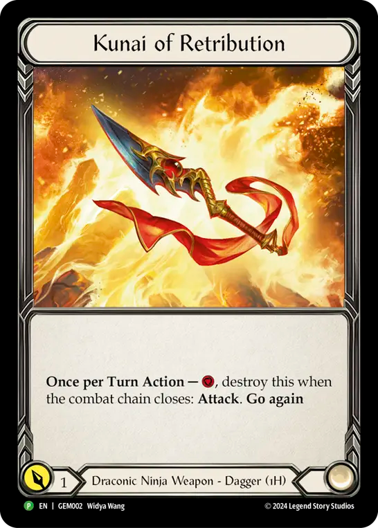 (002) Flesh & Blood TCG GEM Pack Promos Single: Kunai of Retribution (Cold Foil) Promo