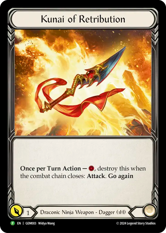(003) Flesh & Blood TCG GEM Pack Promos Single: Kunai of Retribution (Cold Foil) Promo