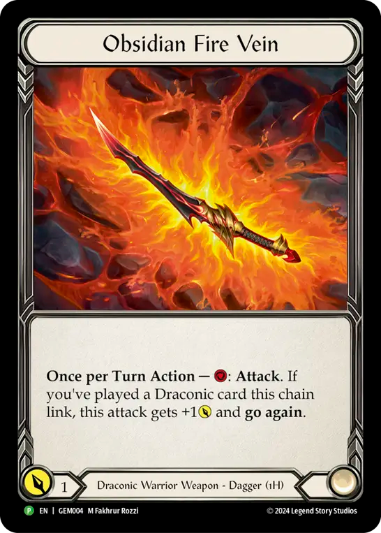 (004) Flesh & Blood TCG GEM Pack Promos Single: Obsidian Fire Vein (Cold Foil) Promo