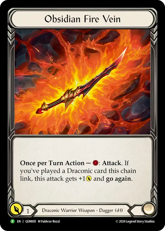 (005) Flesh & Blood TCG GEM Pack Promos Single: Obsidian Fire Vein (Cold Foil) Promo