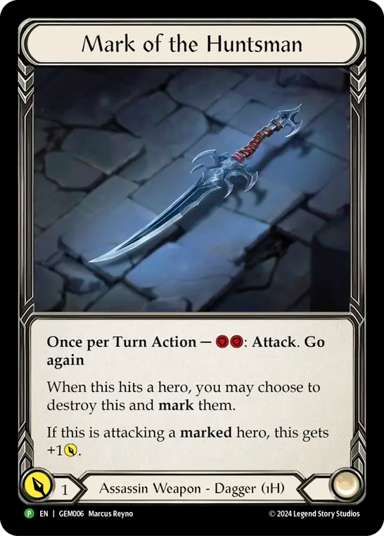 (006) Flesh & Blood TCG GEM Pack Promos Single: Mark of the Huntsman (Cold Foil) Promo
