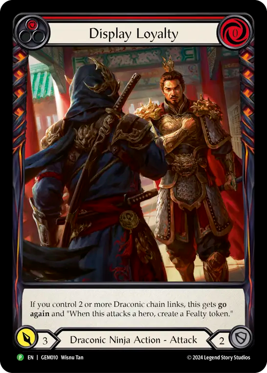 (010) Flesh & Blood TCG GEM Pack Promos Single: Display Loyalty (Regular) Promo