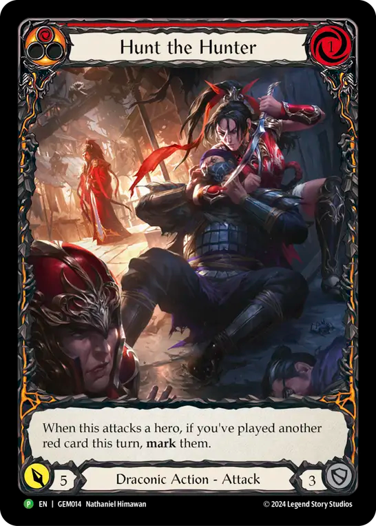 (014) Flesh & Blood TCG GEM Pack Promos Single: Hunt the Hunter (Regular) Promo