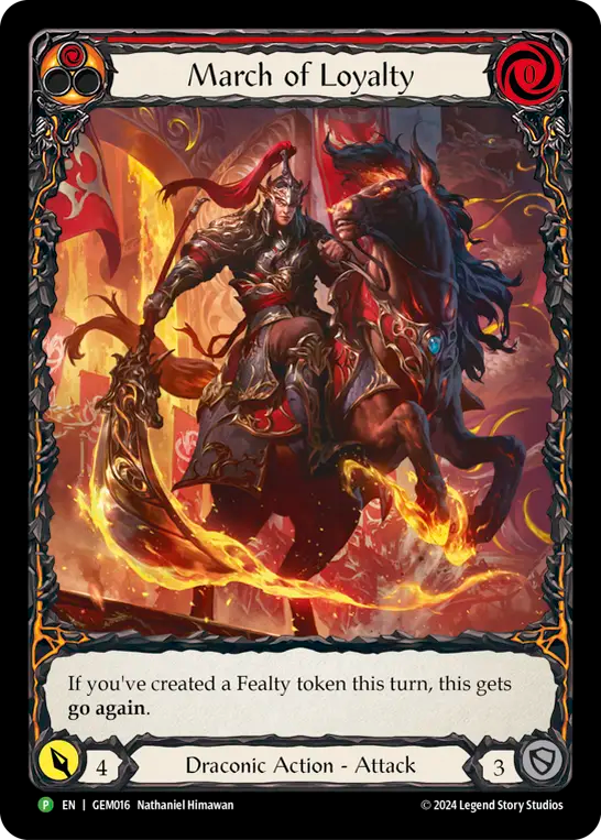 (016) Flesh & Blood TCG GEM Pack Promos Single: March of Loyalty (Regular) Promo