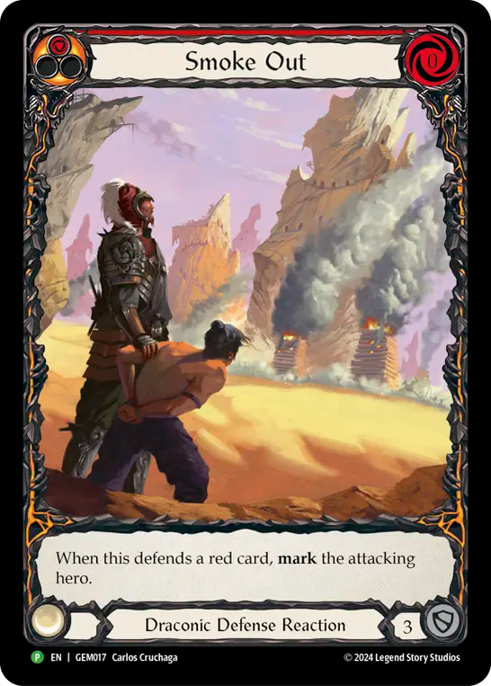 (017) Flesh & Blood TCG GEM Pack Promos Single: Smoke Out (Extended Art Rainbow Foil) Promo