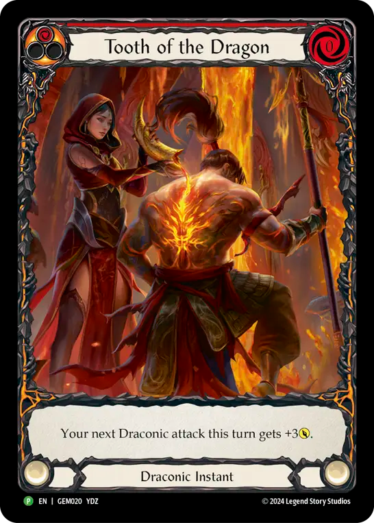 (020) Flesh & Blood TCG GEM Pack Promos Single: Tooth of the Dragon (Regular) Promo
