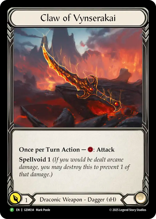 (034) Flesh & Blood TCG GEM Pack Promos Single: Claw of Vynserakai (Cold Foil) Promo
