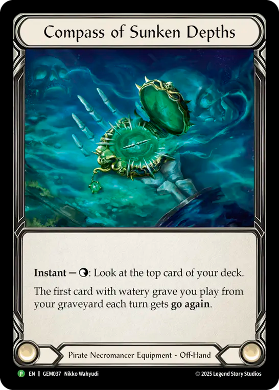 (037) Flesh & Blood TCG GEM Pack Promos Single: Compass of Sunken Depths (Cold Foil) Promo