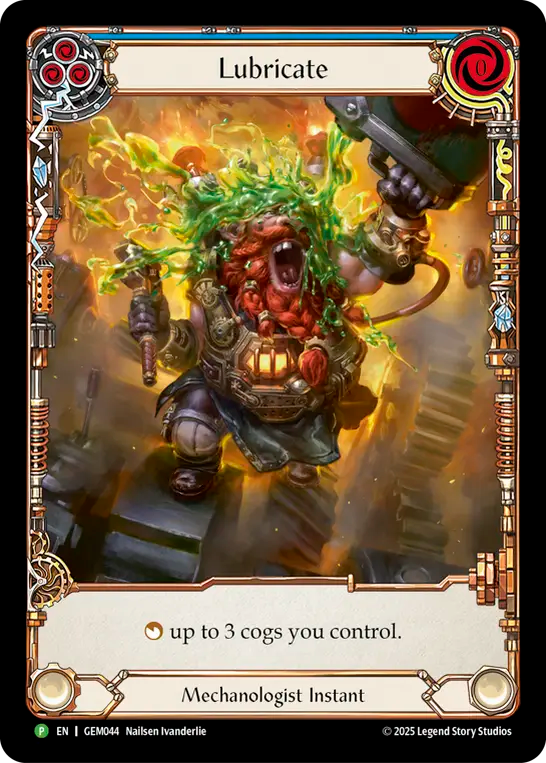 (044) Flesh & Blood TCG GEM Pack Promos Single: Lubricate (Extended Art Rainbow Foil) Promo