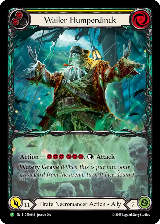 (048) Flesh & Blood TCG GEM Pack Promos Single: Wailer Humperdinck (Extended Art Rainbow Foil) Promo