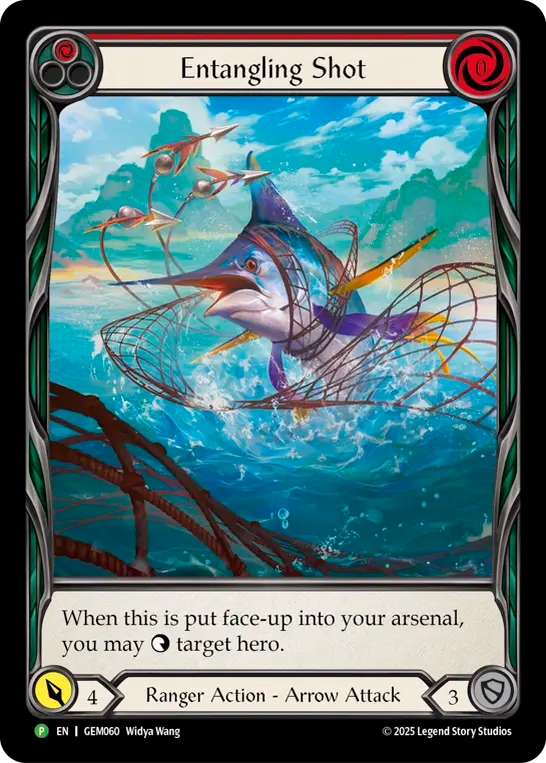 (060) Flesh & Blood TCG GEM Pack Promos Single: Entangling Shot (Extended Art Regular) Promo