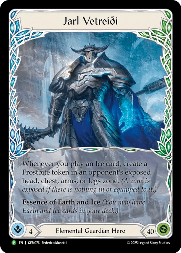 (076) Flesh & Blood TCG GEM Pack Promos Single: Jarl Vetreiði (Regular) Promo