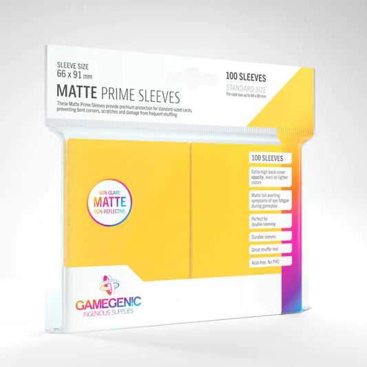 GameGenic Matte Prime Sleeves (100) - Yellow