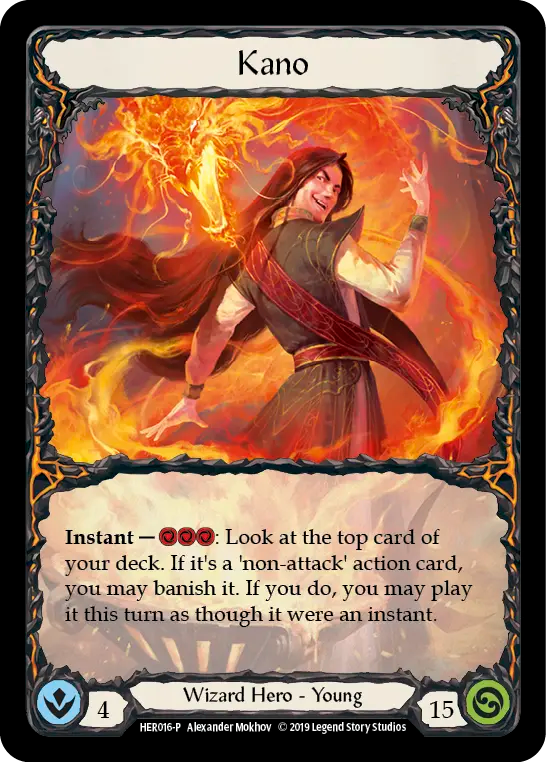 (016) Flesh & Blood TCG Hero Promos Single: Kano (Rainbow Foil) Promo