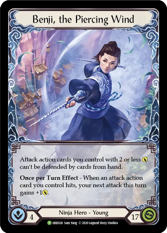 (026) Flesh & Blood TCG Hero Promos Single: Benji, the Piercing Wind (Cold Foil) Promo
