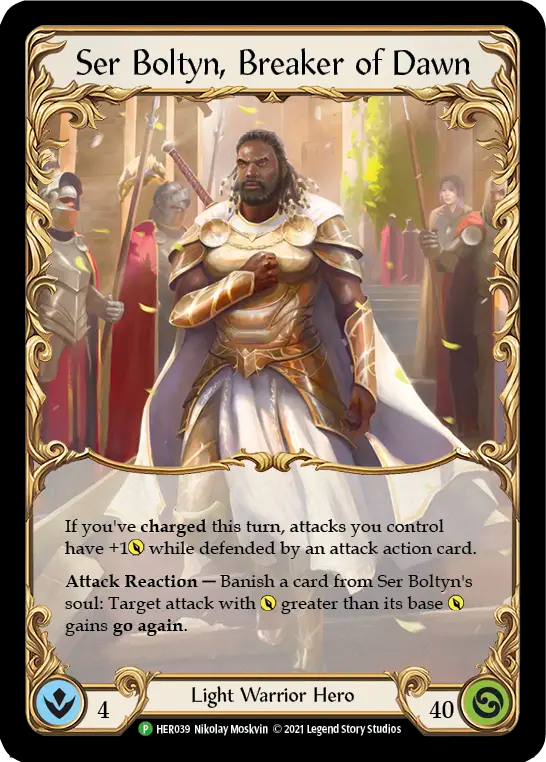 (039) Flesh & Blood TCG Hero Promos Single: Ser Boltyn, Breaker of Dawn (Rainbow Foil) Promo