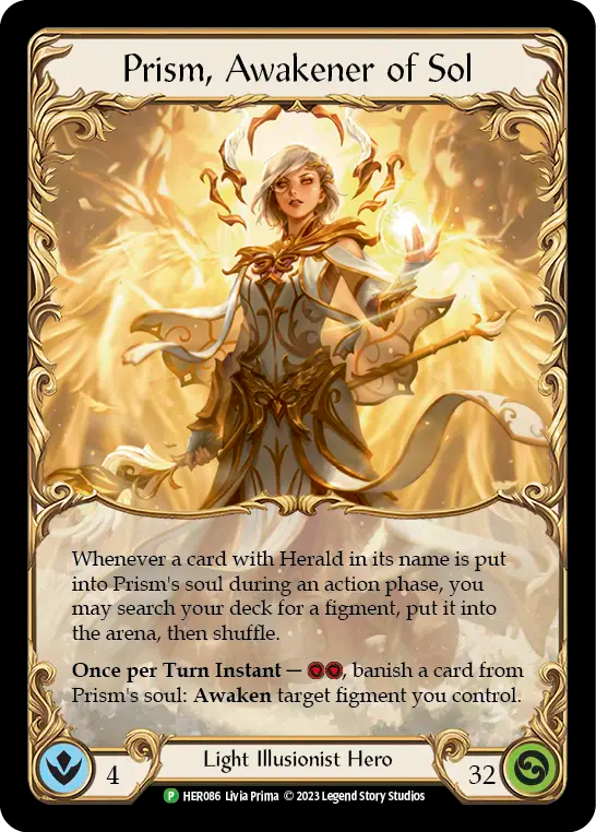 (086) Flesh & Blood TCG Hero Promos Single: Prism, Awakener of Sol (Cold Foil) Promo