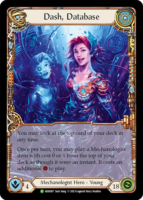 (097) Flesh & Blood TCG Hero Promos Single: Dash, Database (Rainbow Foil) Promo