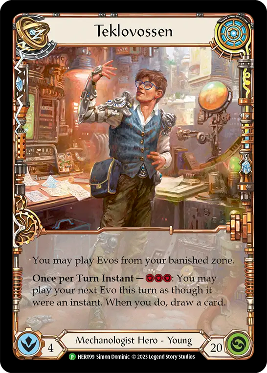 (099) Flesh & Blood TCG Hero Promos Single: Teklovossen (Rainbow Foil) Promo
