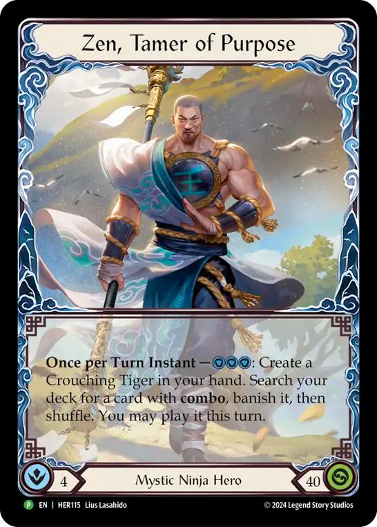 (115) Flesh & Blood TCG Hero Promos Single: Zen, Tamer of Purpose (Rainbow Foil) Promo