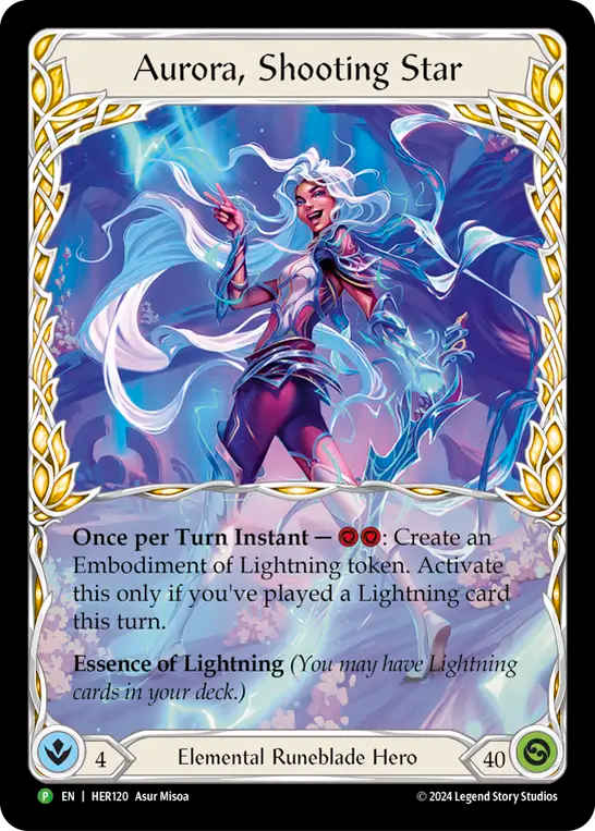 (120) Flesh & Blood TCG Hero Promos Single: Aurora, Shooting Star (Rainbow Foil) Promo