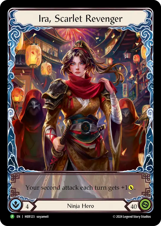 (123) Flesh & Blood TCG Hero Promos Single: Ira, Scarlet Revenger (Rainbow Foil) Promo