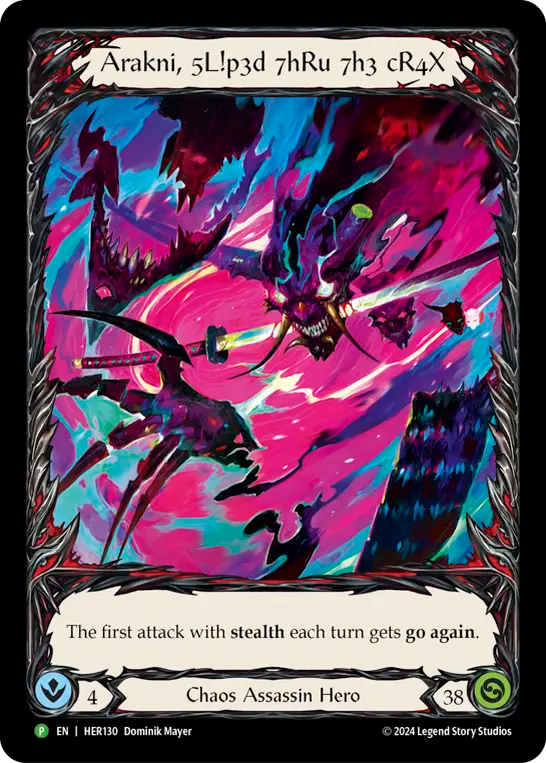 (130) Flesh & Blood TCG Hero Promos Single: Arakni, Slipped Through The Cracks (Cold Foil) Promo