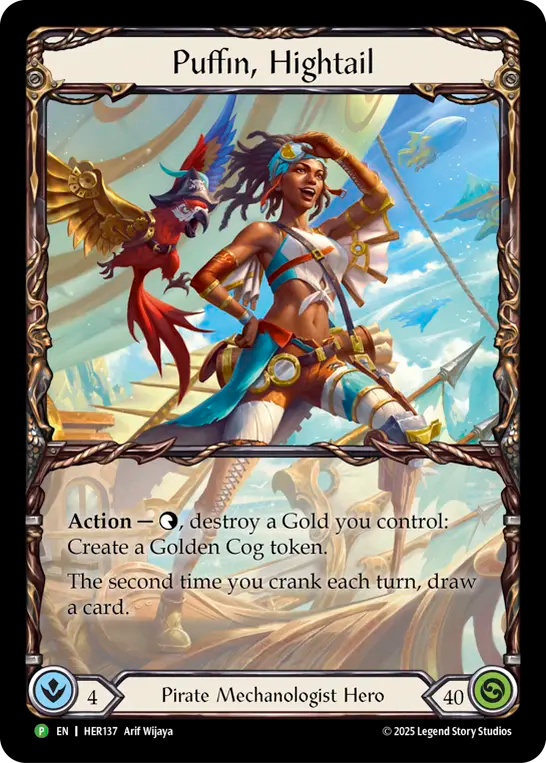 (137) Flesh & Blood TCG Hero Promos Single: Puffin, Hightail (Rainbow Foil) Promo