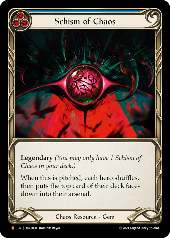 (HNT000) Flesh & Blood TCG The Hunted Single: Schism of Chaos (Rainbow Foil) Fabled