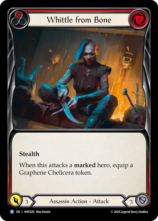 (HNT020) Flesh & Blood TCG The Hunted Single: Whittle from Bone (Red) (Rainbow Foil) Rare