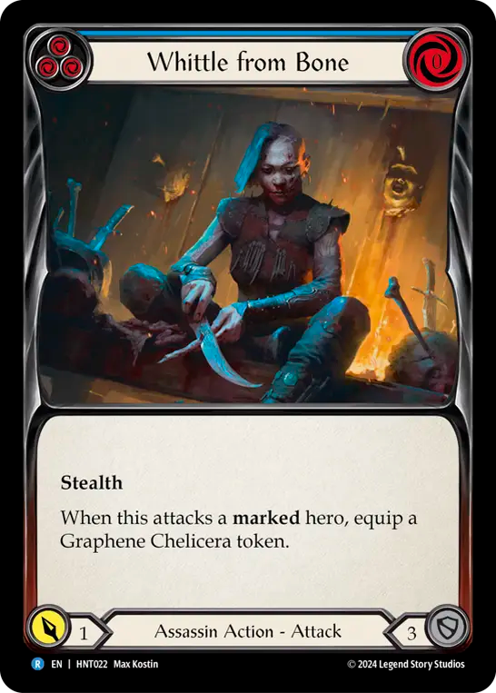 (HNT022) Flesh & Blood TCG The Hunted Single: Whittle from Bone (Blue) (Regular) Rare