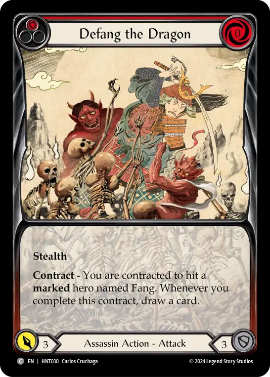 (HNT030) Flesh & Blood TCG The Hunted Single: Defang the Dragon (Rainbow Foil) Common