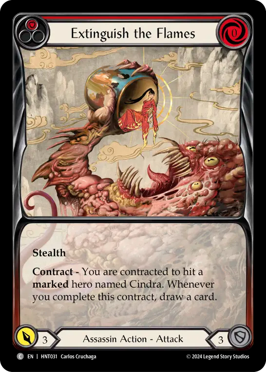 (HNT031) Flesh & Blood TCG The Hunted Single: Extinguish the Flames (Rainbow Foil) Common