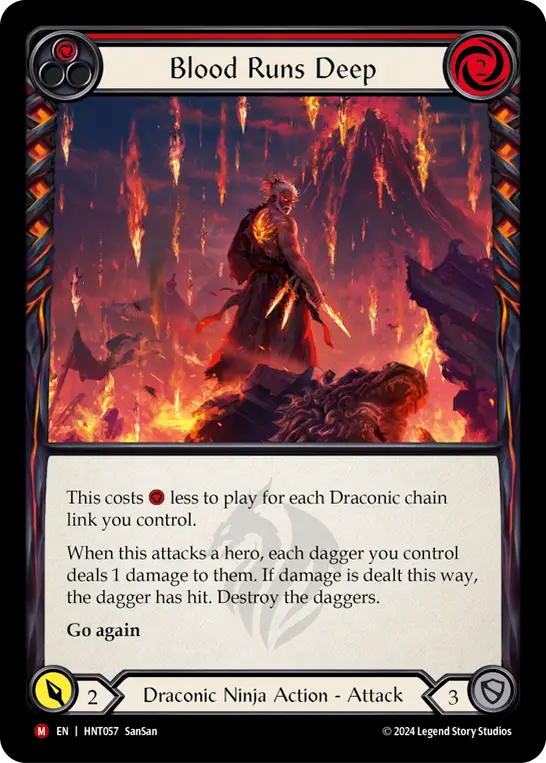 (HNT057) Flesh & Blood TCG The Hunted Single: Blood Runs Deep (Rainbow Foil) Majestic