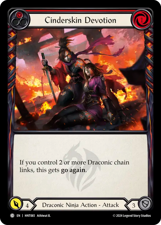 (HNT065) Flesh & Blood TCG The Hunted Single: Cinderskin Devotion (Red) (Regular) Common