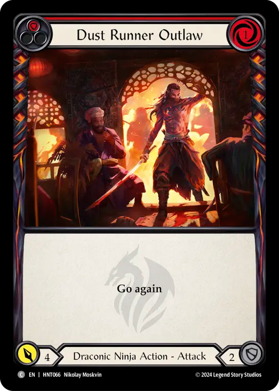 (HNT066) Flesh & Blood TCG The Hunted Single: Dust Runner Outlaw (Red) (Regular) Common