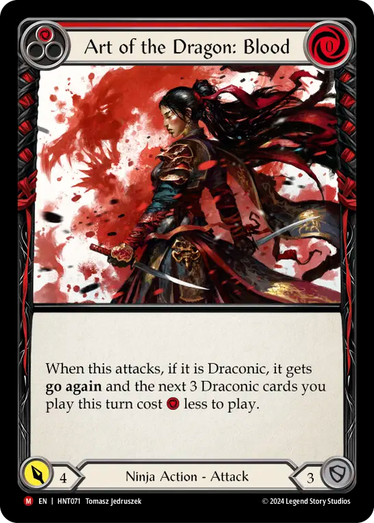 (HNT071) Flesh & Blood TCG The Hunted Single: Art of the Dragon: Blood (Rainbow Foil) Majestic