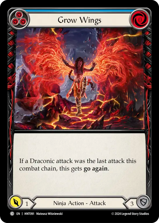 (HNT091) Flesh & Blood TCG The Hunted Single: Grow Wings (Blue) (Regular) Common