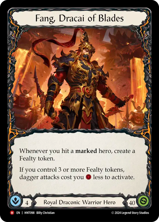 (HNT098) Flesh & Blood TCG The Hunted Single: Fang, Dracai of Blades (Regular) Majestic