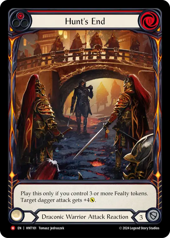 (HNT101) Flesh & Blood TCG The Hunted Single: Hunt's End (Extended Art Rainbow Foil) Majestic
