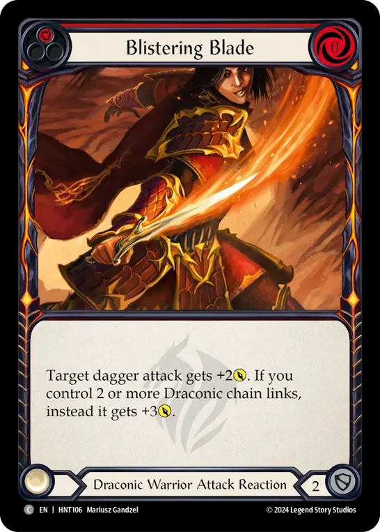 (HNT106) Flesh & Blood TCG The Hunted Single: Blistering Blade (Rainbow Foil) Common